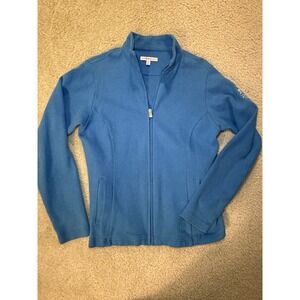 Women's Peter Millar Blue Full  Zip Fleece Light Layering Jacket size S